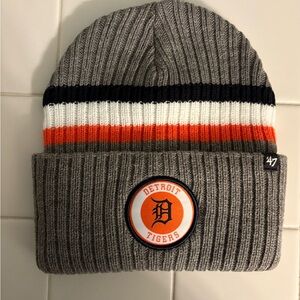 NWOT 47 Brand Detroit Tigers State Line Cuffed Knit Hat Beanie Gray $30